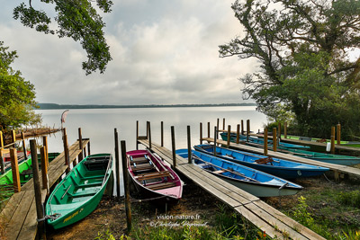 Cliquer pour agrandir la photo Les barques du lac de Leon
