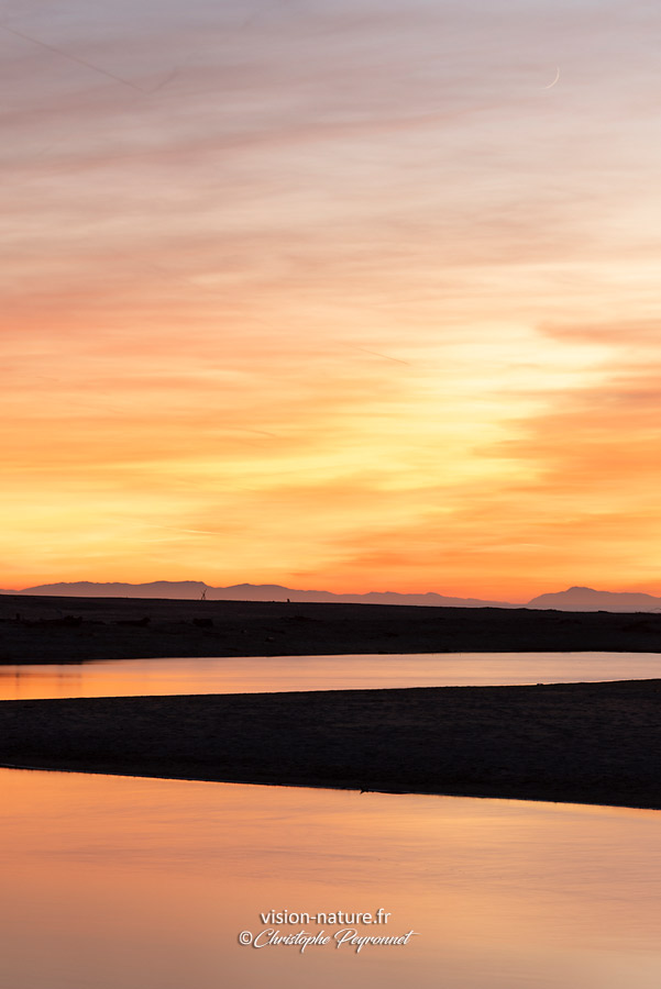 coucher du soleil sur les plages landaises