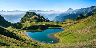 Semi-panoramique du lac du Montagnon d'Iseye - Vallée d'Aspe