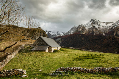Au Plaa de Gé, au-dessus du village de Aas, en montant au col d'Aubisque